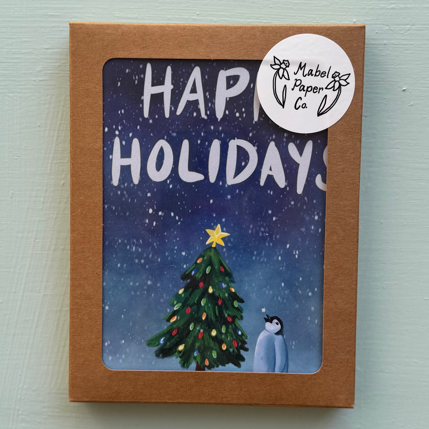 Happy Holidays Penguin Card