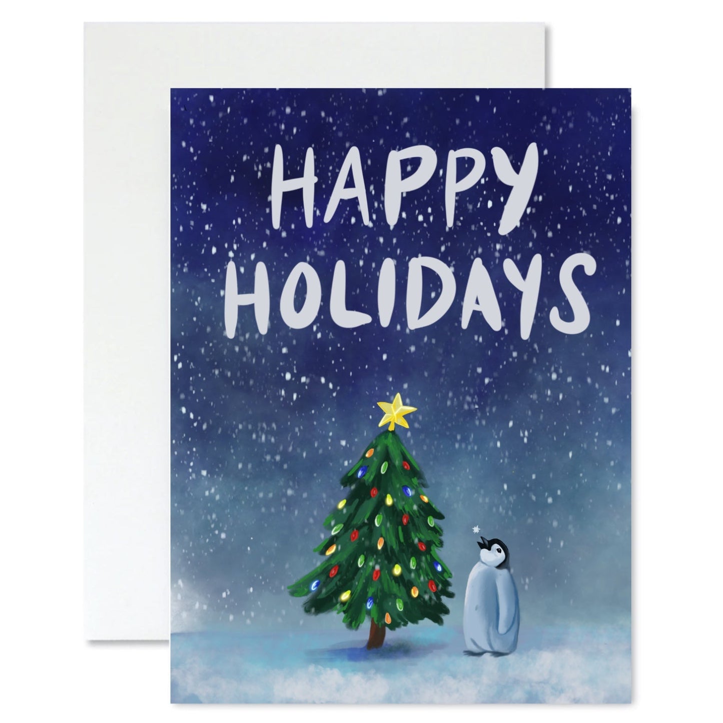 Happy Holidays Penguin Card