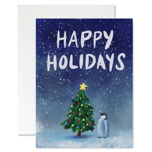 Happy Holidays Penguin Card