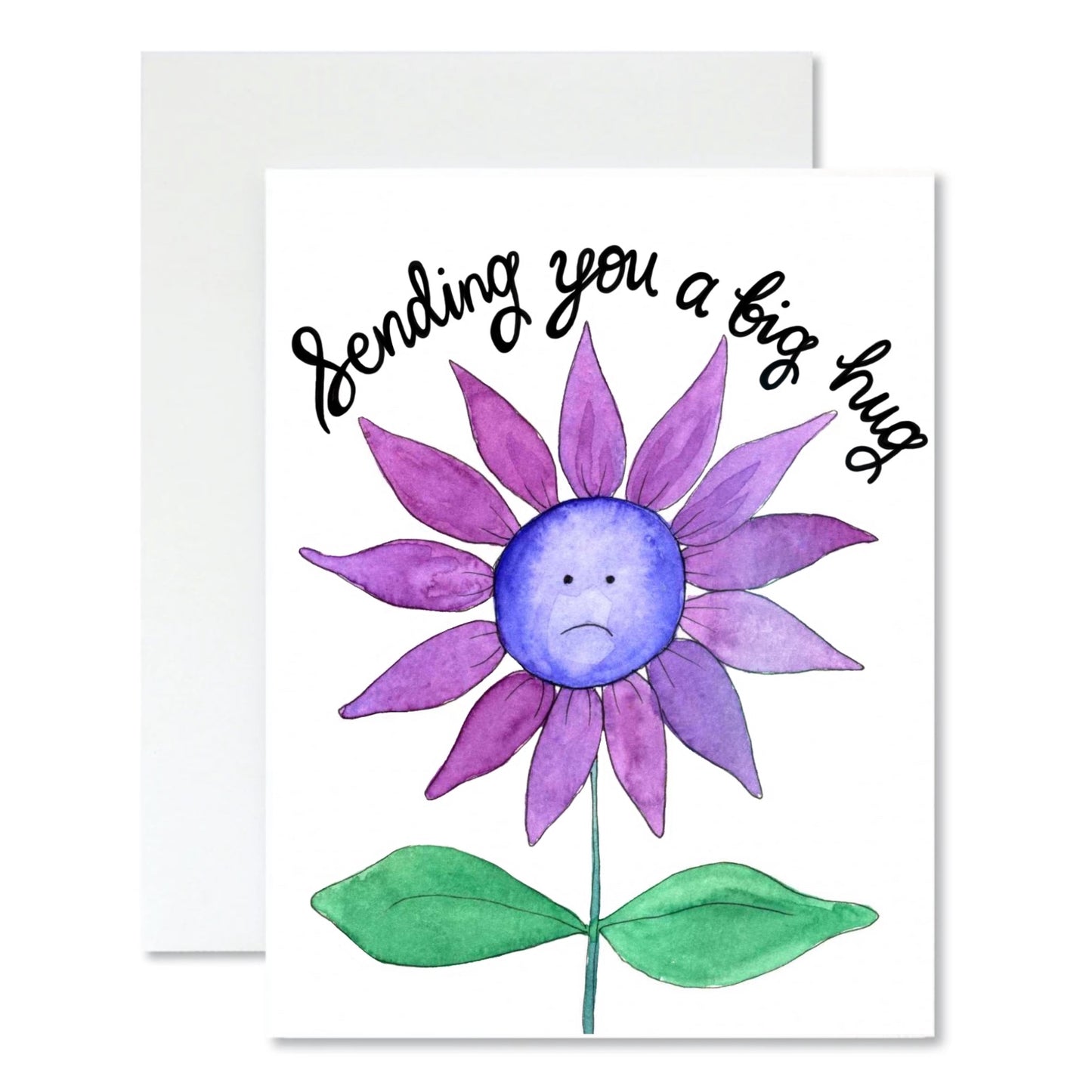 Sending you a Big Hug, Sad Flower Card